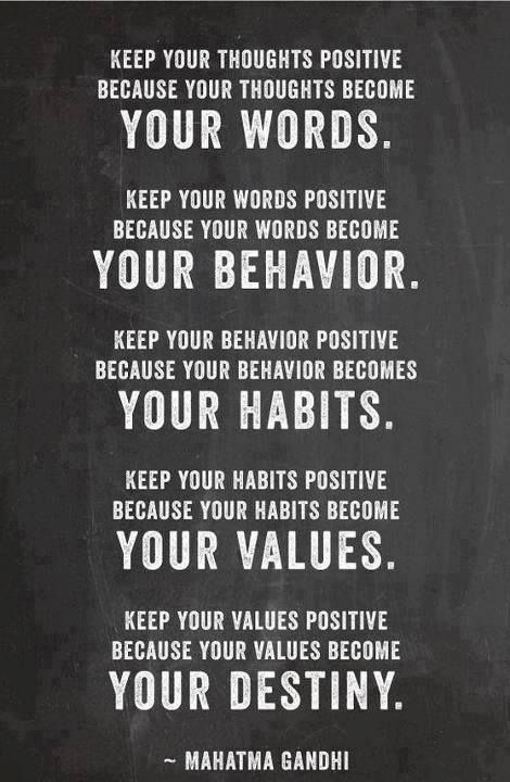 Keep your thoughts positive...